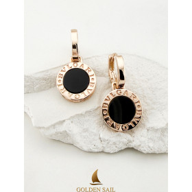 Сережки з червоного золота у стилі BVLGARI